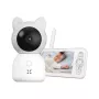 XENON X7202 Viedais mazuļu monitors ar kameru, Wi-Fi, 2.4 GHz, 3 MP, divvirzienu audio, SD, Balts