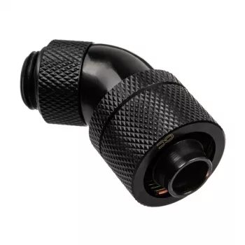 Alphacool HF Savienotājs 45 grādi G1/4 collas AG uz 16/10mm - Grozāms, melns