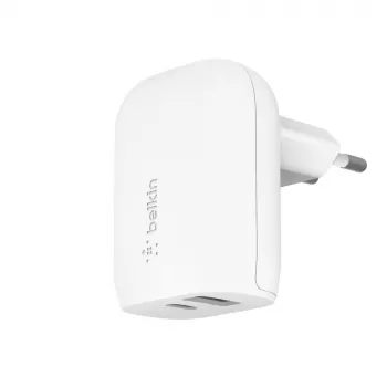 Belkin WCB007vfWH 37W divu portu AC ātrlādētājs baltā krāsā