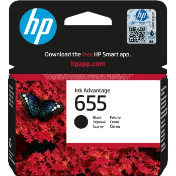 HP 655 Black Original Ink Advantage kasetne, melna, 1 gab., 550 lapas