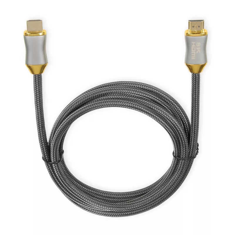 HDMI kabelis IBOX HD08 2 m, HDMI Type A vīriešu–vīriešu, HDMI 2.1, sudraba