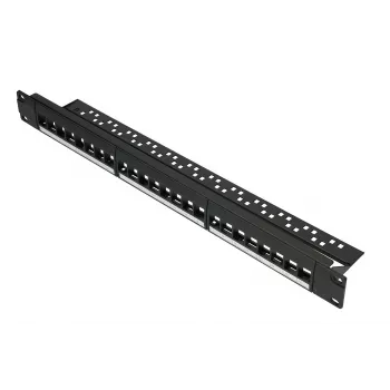 Patchpanel Extralink 24-portu U/UTP (UTP) modulārais, 1U, melns, 482.6 mm platums