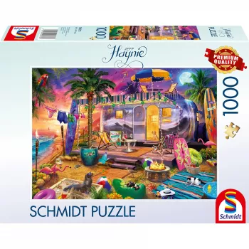 Puzle Schmidt Spiele Jeff Haynie 1000 gabali — karavāna pie jūras, ainavisks 1000 gabalu puzle