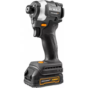 Bezvada triecienuzgriežņu atslēga DCF85ME2GT, 18V, 1/4 inch, McLaren dizainā pelēk/melna, 2x POWERSTACK Li-Ion akumulators 1,7 Ah, T STAK kastē