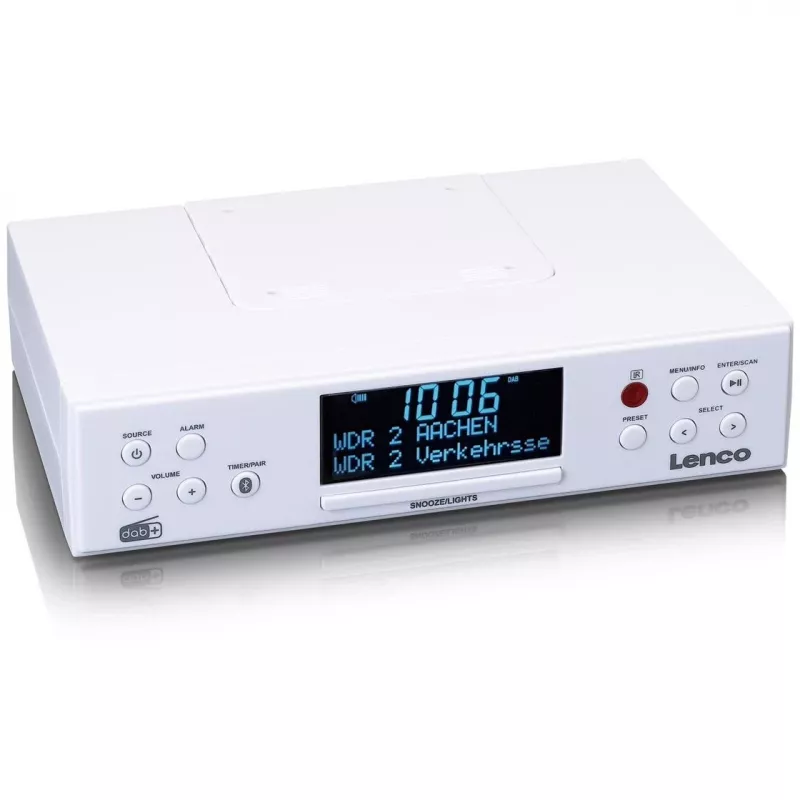 Lenco KCR-190WH virtuves radio zem skapjiem ar PLL FM, DAB+ un Bluetooth, balts