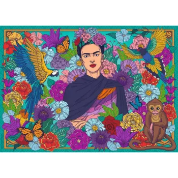 Puzzle - Fridas paradīze: Papagaiļi, Pērtiķi 1000 gab.