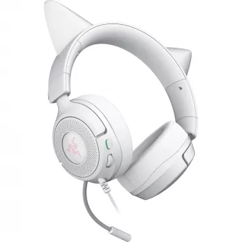 Austiņas Razer Kraken Kitty V3 X — spēļu austiņas ar RGB apgaismojumu, vieglu dizainu un iebūvētu mikrofonu