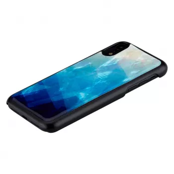 iKins aizsargmaciņš iPhone XR — zilā ezera ārpuse, melna iekšpuse