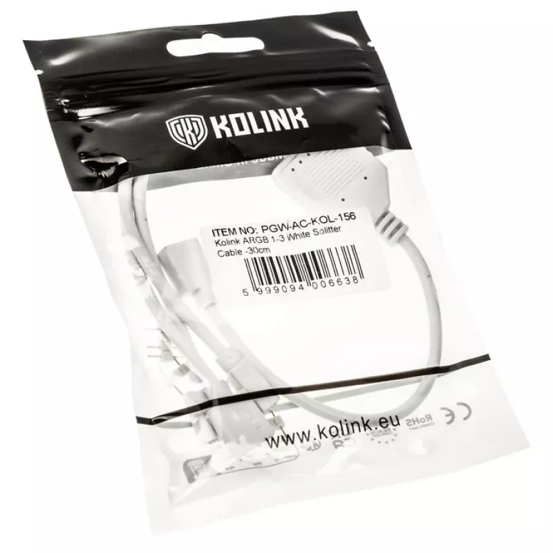 Sadalītāja kabelis Kolink ARGB 1-uz-3 PGW-AC-KOL-156 30cm Balts