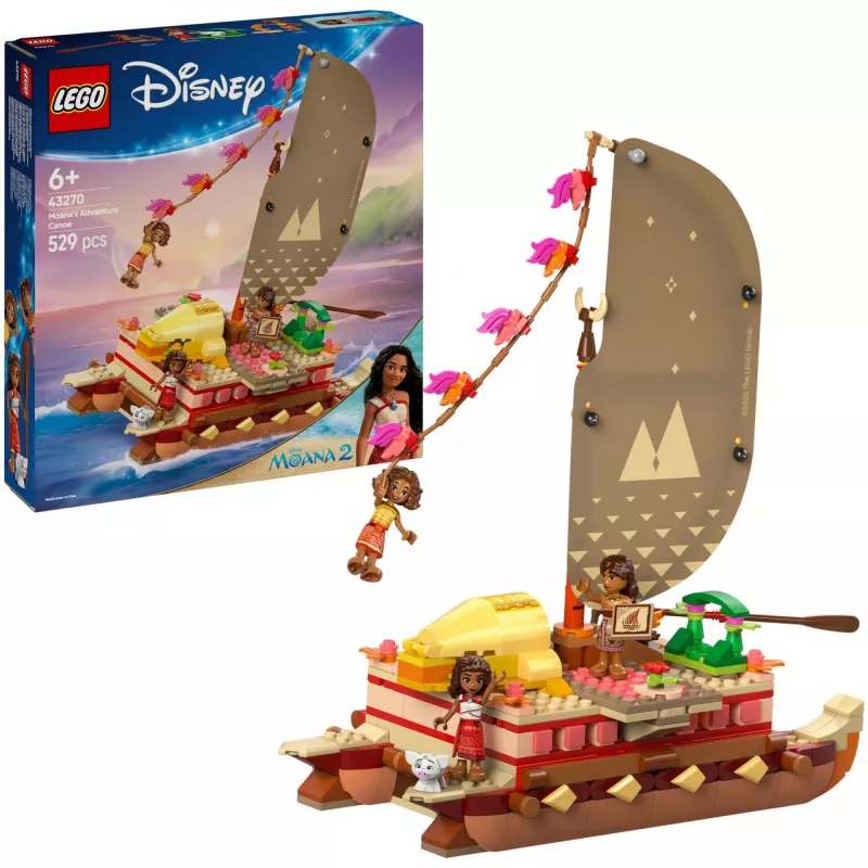 LEGO Disney 43270 Moanas piedzīvojumu kanoe, 529 detaļas, 3 minifigūras, 6+