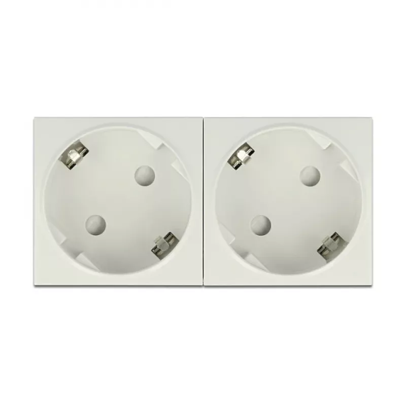 Sienas kontaktligzda DELOCK 81325 CEE 7/3, 250 V, 16 A, balta, ABS, 45×90×40 mm (5 gab.)
