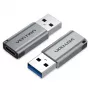 Vention USB 3.0 vīrišķais uz USB-C sievišķo adapteris pelēks alumīnija sakausējums