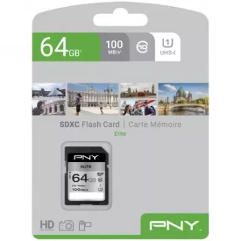 Atmiņas karte PNY 64GB SDXC UHS-I Class 10 P-SD64GU1100EL-GE