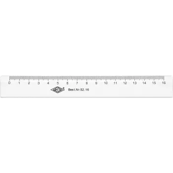 Lineāls WEDO 52 16 160 mm Plastmasas Caurspīdīgs