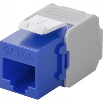 Wentronic Goobay CAT 6a KeyStone RJ45 Jack, Neekranēts, 500MHz, Zili-Balts (90688)