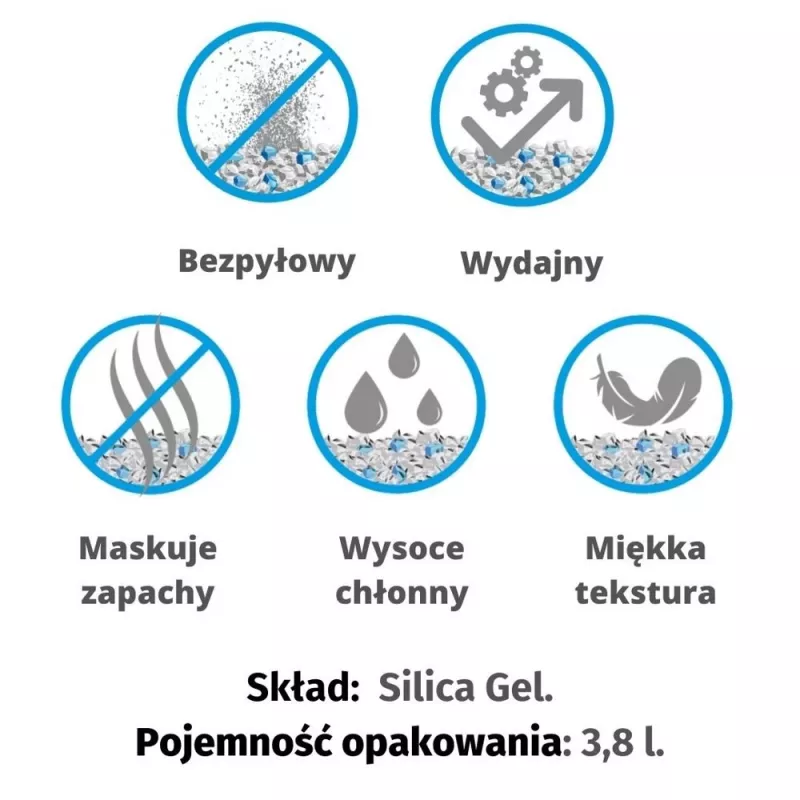 Kaķu pakaiši DIAMENTIQ Neutral klājošie silikona granulas 30 L — bez smaržas, 1–6 mm