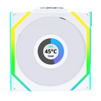 Lian Li UNI FAN SL Wireless LCD ARGB 120mm Balts 3-Pack