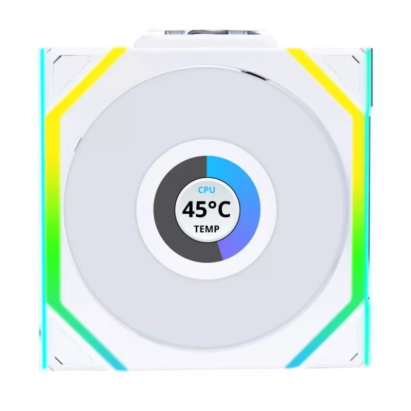 Lian Li UNI FAN SL Wireless LCD ARGB 120mm Balts 3-Pack