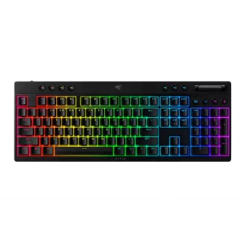 Spēļu tastatūra Razer BlackWidow V4 Low-profile Wireless — zema profila mehāniskie taustiņi, Bluetooth un 2.4 GHz