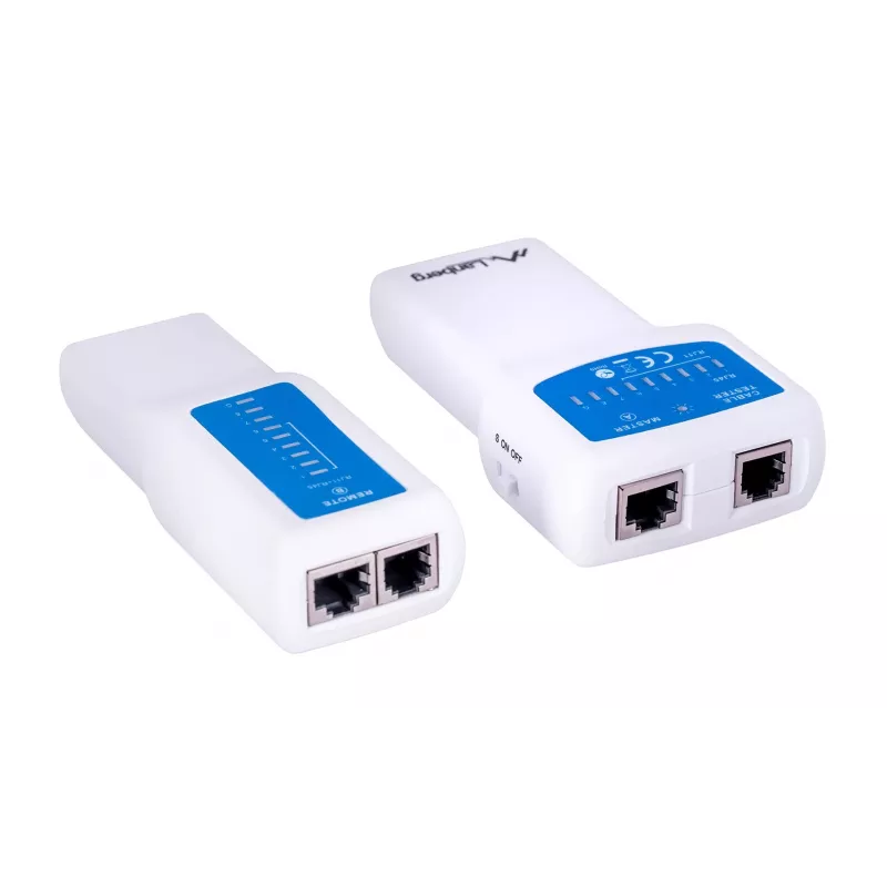PoE tīkla kabeļu testeris LANBERG NT-0402 ar RJ-45/RJ-11 atbalstu, LED indikatoriem
