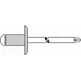 Aknagriezta kniede GESIPA 4x8 mm ar lielu atloku, satvēriens 3.0–5.0 mm, iepakojums 500 gab.