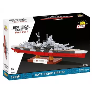 Konstruktors Cobi Kaujas kuģis Tirpitz 593 daļas, mēroga modelis