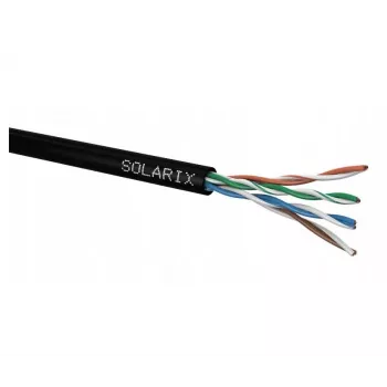 Tīkla kabelis Solarix SXKD-5E-UTP-PE UTP CAT5E 305m Melns