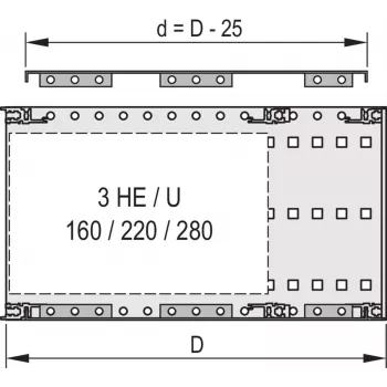 Schroff 24560081 EMC pārsega plāksne sānu sienas montāžai, 84 HP, 355 mm dziļa, 2 gab.