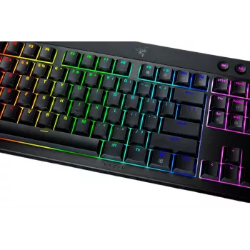 Razer BlackWidow V4 Low-Profile Tenkeyless HyperSpeed bezvadu tastatūra (US, melna, Yellow slēdži)