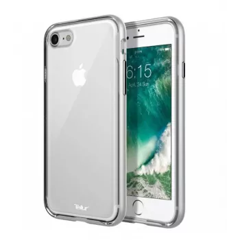 Tellur TLL118124 vāciņš iPhone 7 – sudraba caurspīdīgs silikona aizsargmaciņš