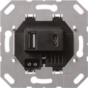 Gira USB barošanas avots 2-vietu Type A/C ieliktnis 236900