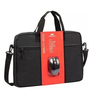 Portfelis Rivacase 8038 ar bezvadu peli 39.6 cm (15.6 collu) Melns