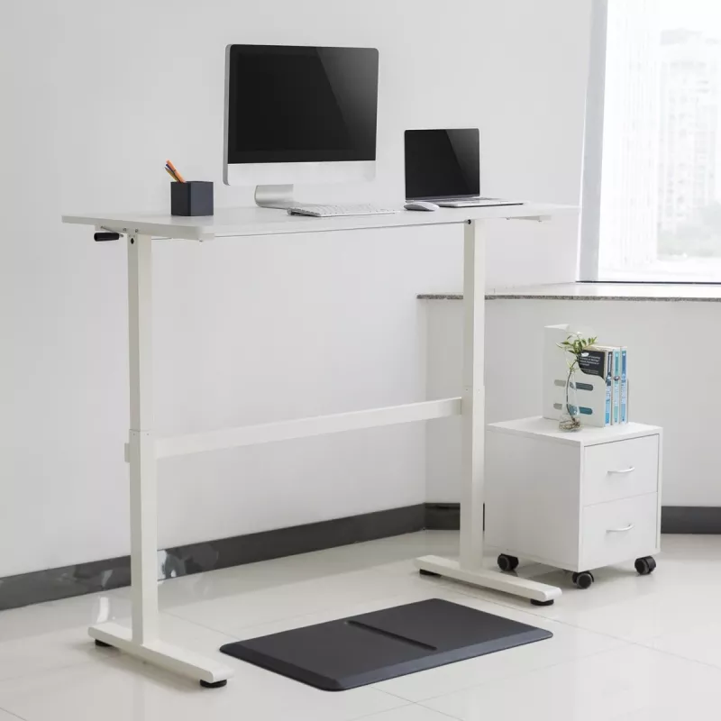 Rokas regulējams augstuma galds Ergo Office, max 40 kg, max augstums 117 cm, ar virsmu stāvus un sēdus darbam, ER-401 W