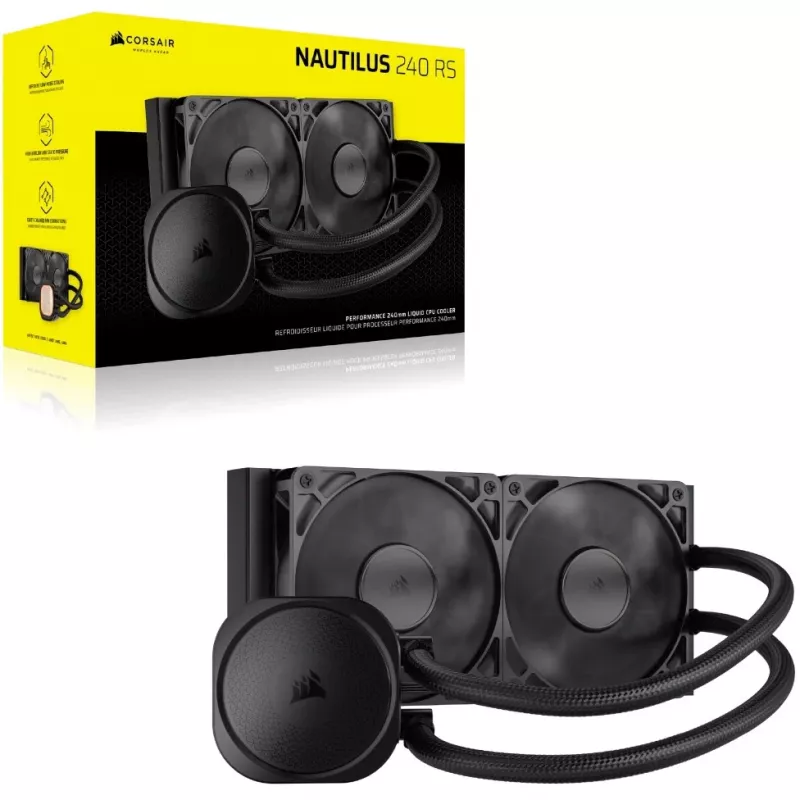 Corsair NAUTILUS 240 RS mātesplates šķidruma dzesēšanas sistēma melna