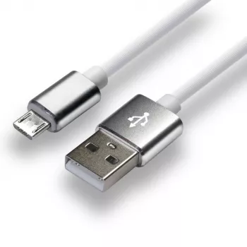 everActive USB kabelis 1m - Balts, silikons, ātrā uzlāde, 2,4A - CBS-1MW