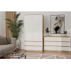 Kumode ar 6 atvilktnēm 120 cm Top E Shop Malwa — Artisan Ozols / Balts, skaidu plātne