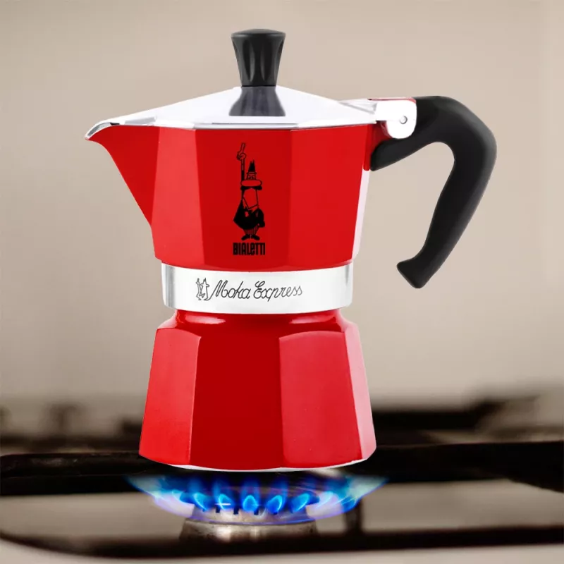Bialetti Moka Express Moka katliņš Sarkans
