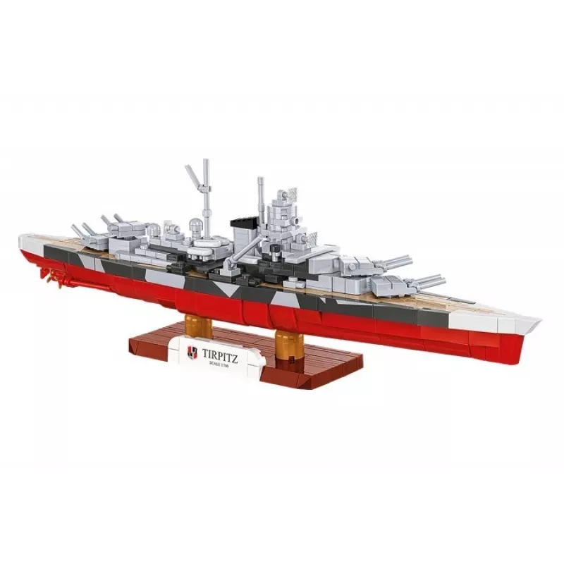 Konstruktors Cobi Kaujas kuģis Tirpitz 593 daļas, mēroga modelis
