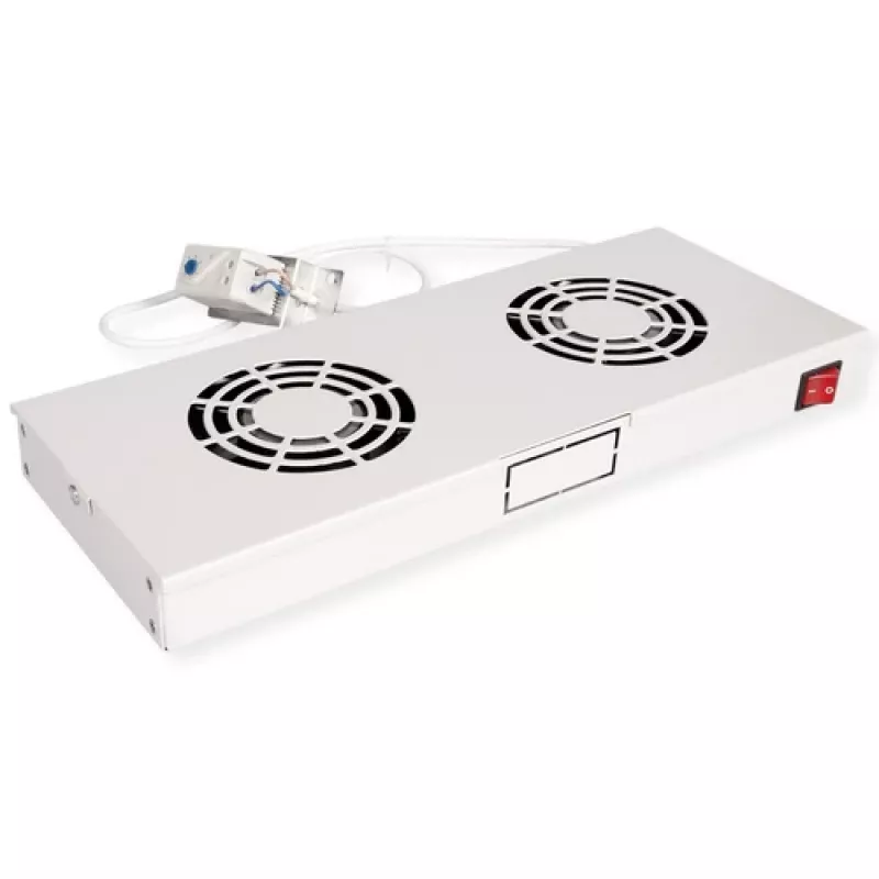 Ventilācijas ventilators ROLINE 19 inch jumta ventilatora bloks 2 ventilatori Termostats pelēks