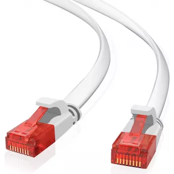 Helos Ultra Slim UTP plakanā patch kabelis RJ-45 vīriešu 15 m balts
