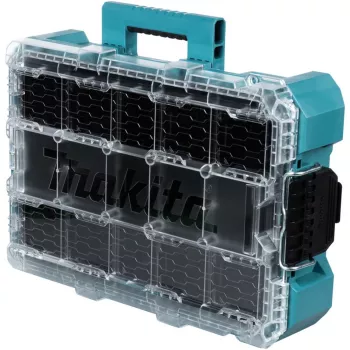 MAKTRAK Organizer dziļais M, instrumentu kaste Zila/caurspīdīga, caurspīdīgs vāks
