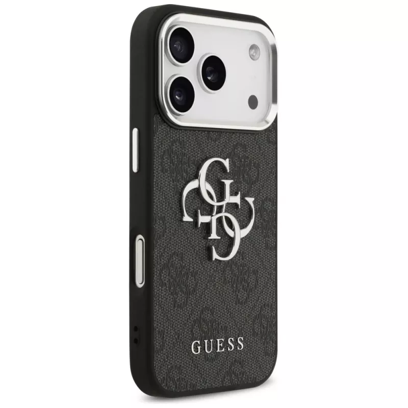 GUESS | Hardcase 4G | Aizmugures vāciņš | iPhone 17 Pro Max | Apple | Ekoloģiskā āda/PC/Plastmasa/TPU | Melns