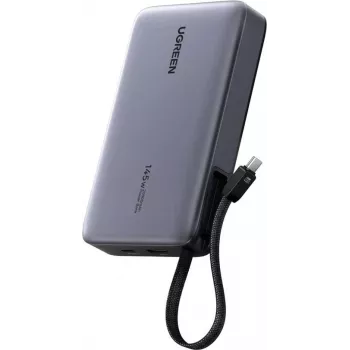 Power bank UGREEN PB551 20 000 mAh 145W ar 1x USB-C, 1x USB-A un iebūvētu kabeli (55992B)