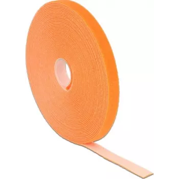 Delock 18744 Oranžs pašlīmējošs kabeļu sasienamais līmlente (āķa/cilpas) 13 mm x 10 m