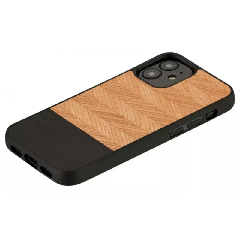 Aizsargmaciņš Man and Wood iPhone 12 mini Herringbone Nero Black