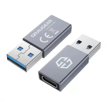 Pārejas adapteris GRAUGEAR G-AD-CTA-10G USB-A uz USB-C, sudraba krāsa