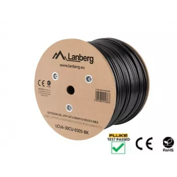 Lanberg LCU6-30CU-0305-BK tīkla kabelis 305 m Cat.6 U/UTP āra
