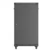 19 collu statīva skapis LANBERG 22U 600x1000 mm, melns, stikla priekšējās un aizmugurējās durvis