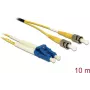 Šķiedru optikas kabelis DeLOCK 84696 2x LC - 2x ST OS2 10 m dzeltens