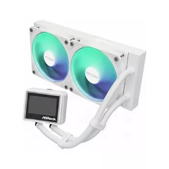 CPU dzesētājs ASROCK Challenger White 240 Digital — 240 mm AIO šķidruma dzesētājs, balts